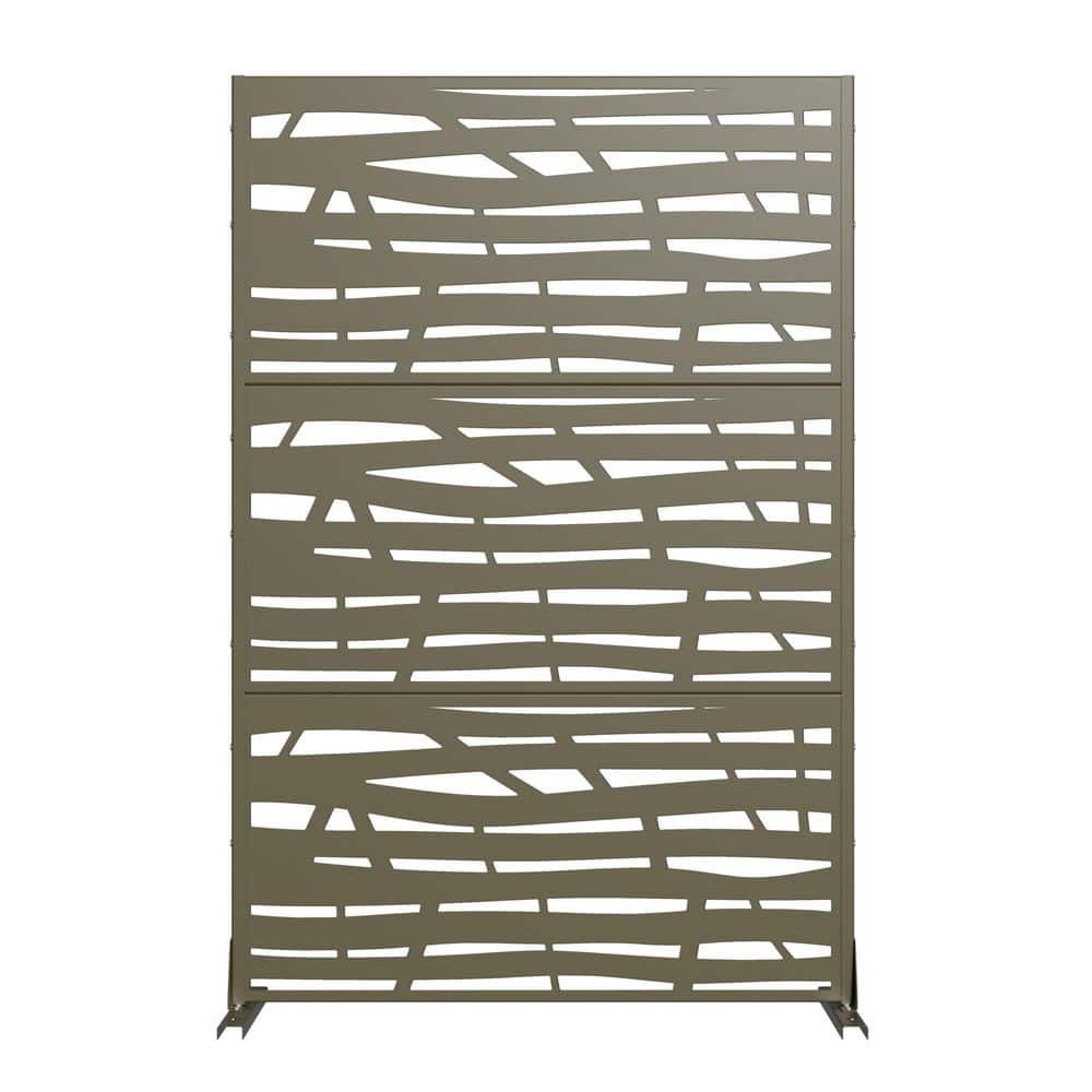 16 in. L x 72 in. H x 47 in. W Galvanized Metal Wall Sculptures Outdoor Privacy Screens Garden Fence in Olive Gray price history on PriceWatchPro