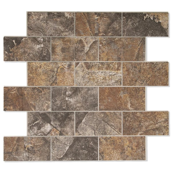 Yipscazo Subway Collection Stone Gray 12 in. x 12 in. PVC Peel and Stick Tile (5 sq. ft./5-Sheets)
