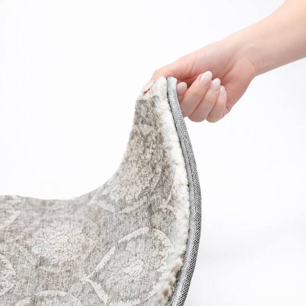 Dream Shag Premium Machine Washable Abstract ADS810 Gray 2 ft. x 7 ft. Runner Rug
