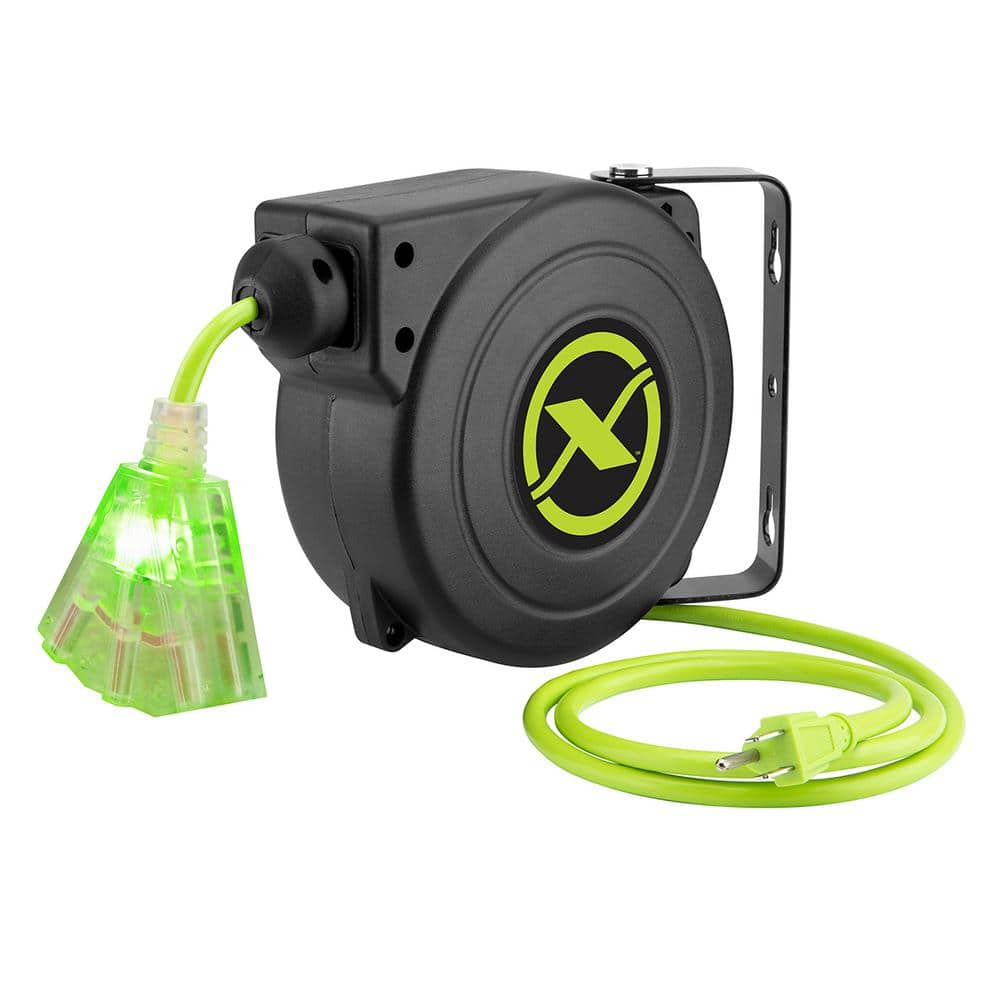 Flexzilla ZillaGreen 25 ft. Retractable Extension Cord Reel, 16/3 AWG  FZ8160253 - The Home Depot