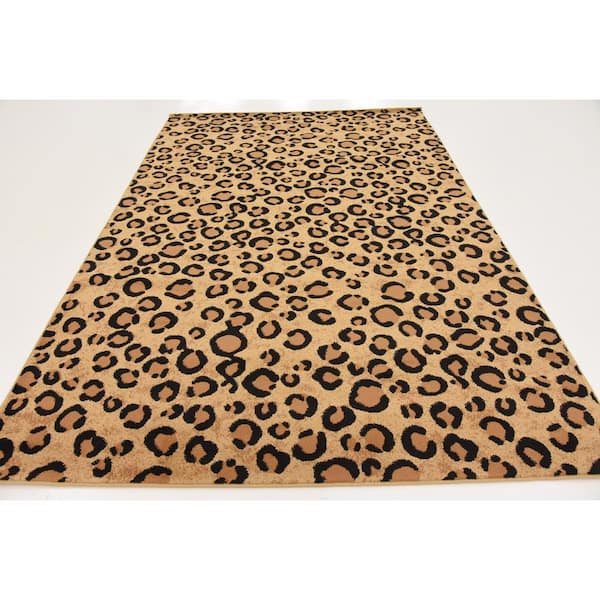 Leopard Black Animal Print Rug