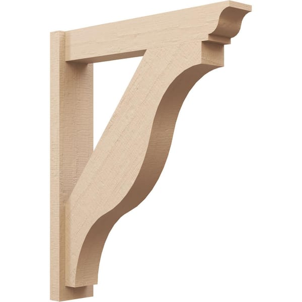 Ekena Millwork 6 in. x 36 in. x 30 in. Funston Traditional Rough Cedar Woodgrain Timberthane Polyurethane Outlooker, Primed Tan