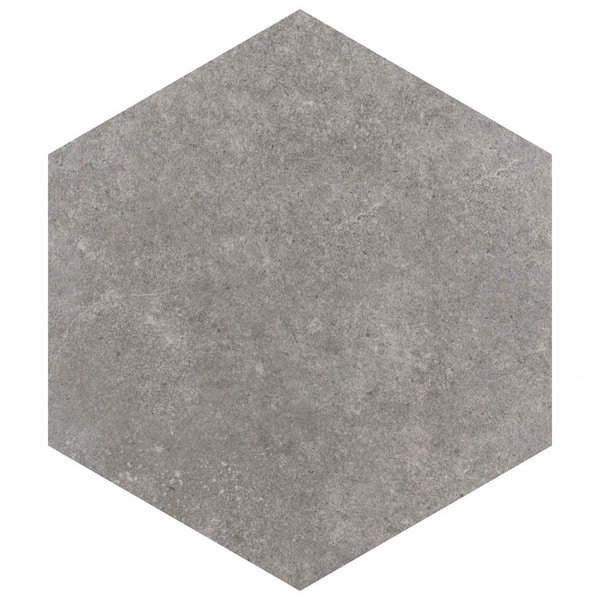 Merola Tile Traffic Hex Grey 8-5/8 in. x 9-7/8 in. Porcelain Floor and Wall Tile (11.5 sq. ft./Case)