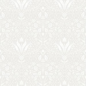 Mara Light Grey Tulip Ogee Non-Pasted Non-Woven Paper Wallpaper