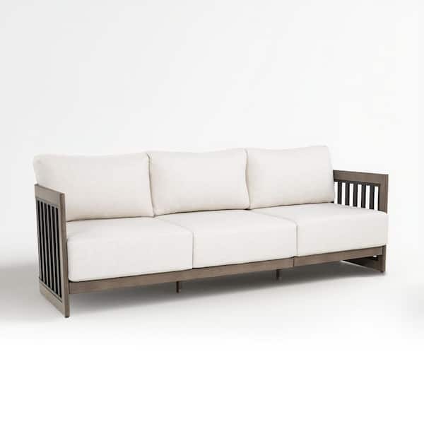 Sereno Gray Aluminum Outdoor Sofa Couch with Cushion