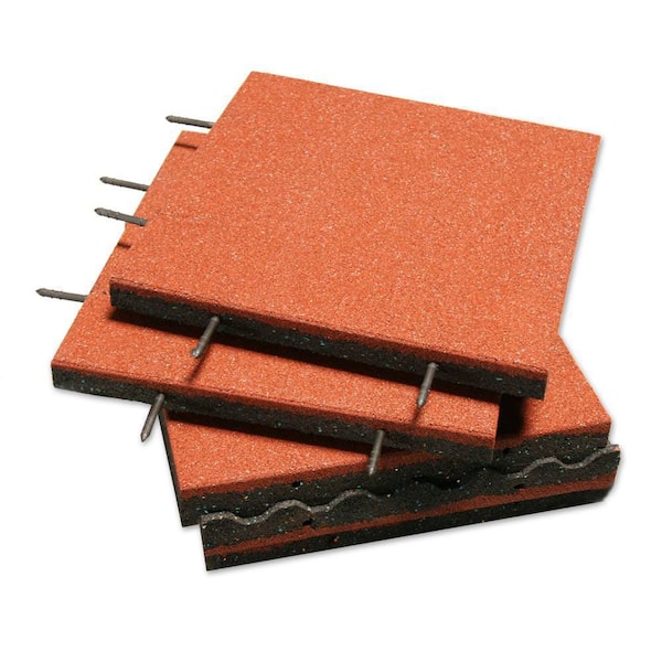 Rubber-Cal 19.5-in W x 19.5-in L x 2.5-in T Interlocking Rubber Gym Floor Tile (11-sq ft) (4-Pack)