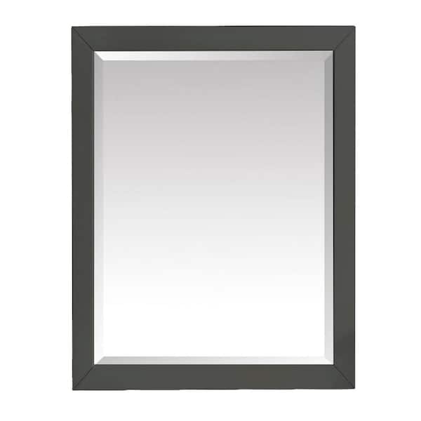 Home Decorators Collection Windlowe 24 in. W x 32 in. H Rectangular Wood Framed Wall Bathroom Vanity Mirror in Gray