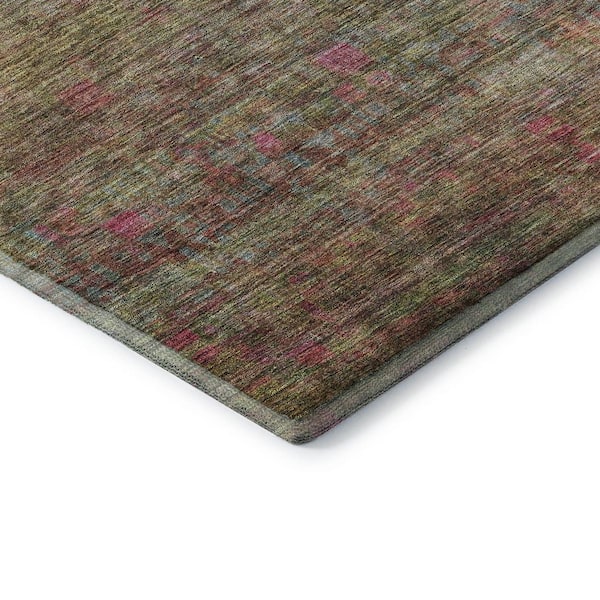 Mayfield Premium Machine Washable Abstract AMF1171 Cactus 5 ft. x 7 ft. 6 in. Area Rug