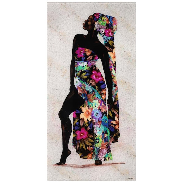 Empire Art Direct Her Beauty I in Woman Unframed Reverse Printed Tempered Art Glass Wall Art, 72 in. x 36 in.