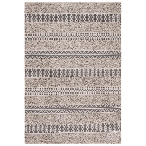 SAFAVIEH Natura Gray/Ivory 8 ft. x 10 ft. Abstract Native American Area Rug