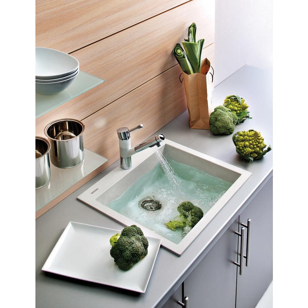Arctic White Granite Composite Topmount Bar Sink