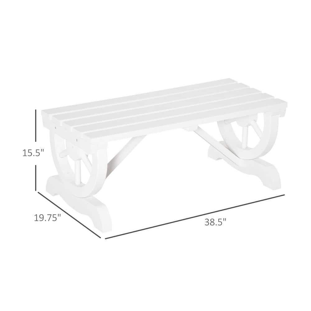 Rustic Fir Wood 2-Person Wagon Wheel Garden Bench