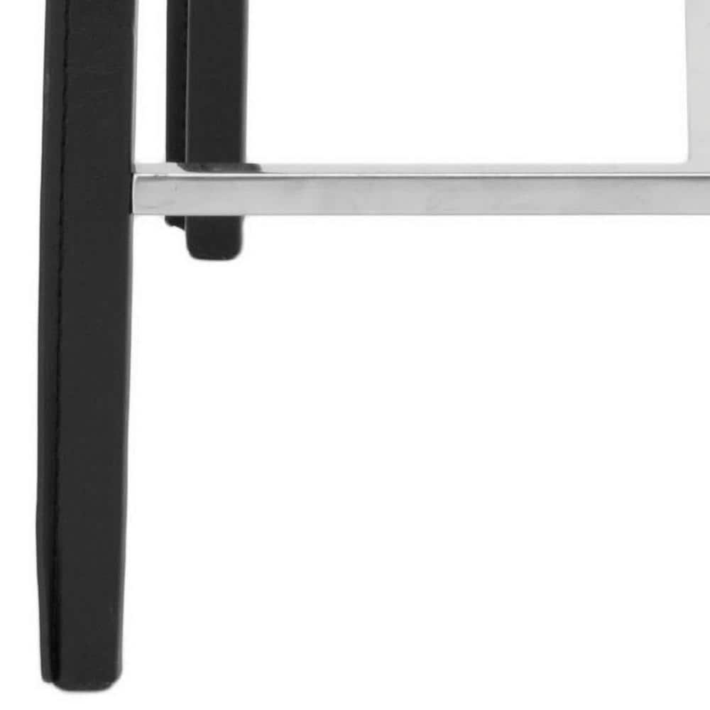 Jason 24'' Black Leather and Metal Counter Stools, Set of 2