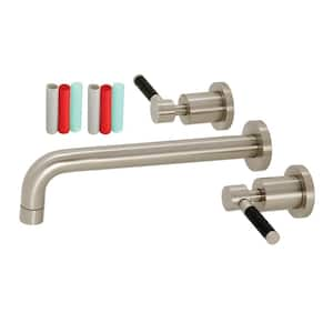 Kaiser 2-Handle Wall Mount Bathroom Faucet in Brushed Nickel