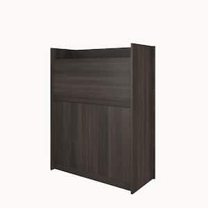 Chrono 36 in. Rectangular Ebony Wood Secretary Desk with Drop-Down Desktop and 2-Doors