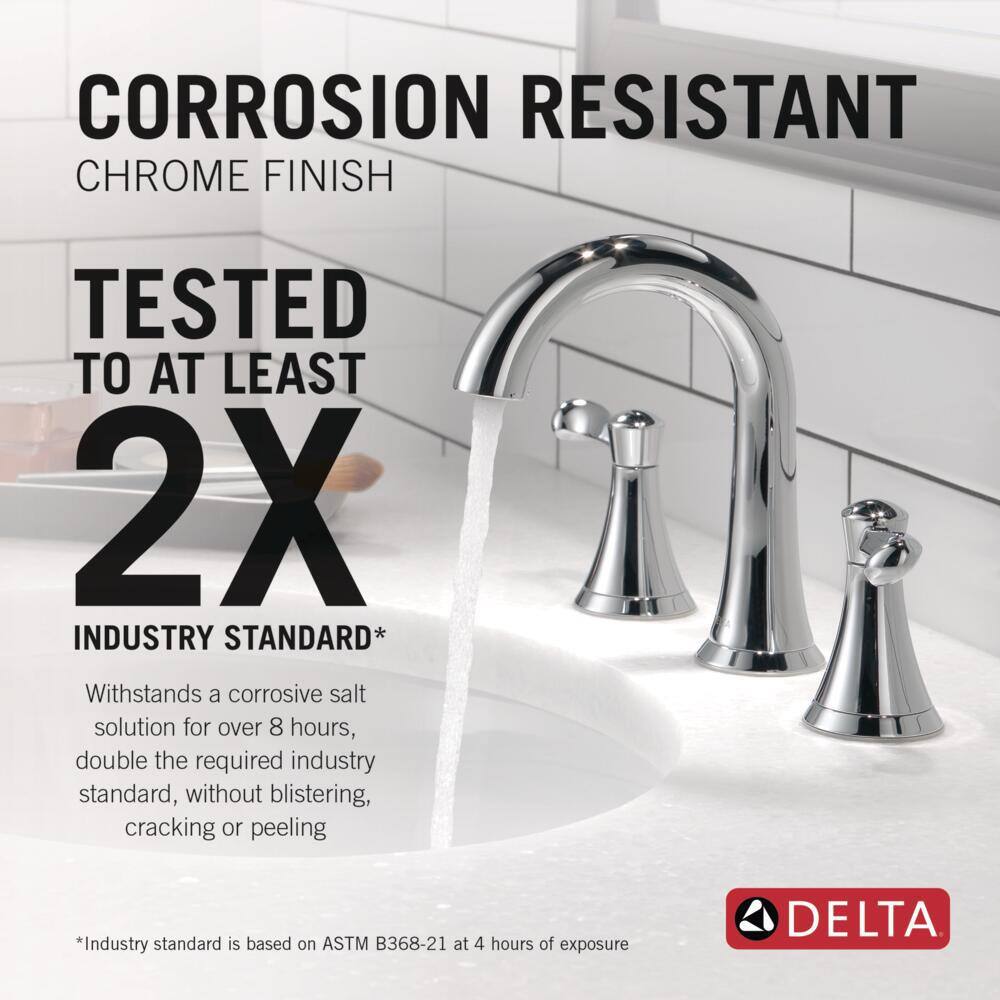 Esato Chrome Widespread 2-Handle Bathroom Faucet with Drain Assembly