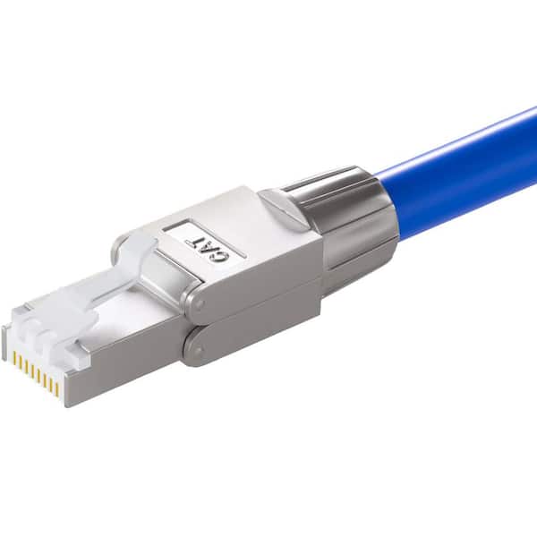 Syston Cable Technology 150 ft. Blue CMR Cat 6A+ 700MHz 23AWG Solid Bare Copper Ethernet Network Cable Data Wire with RJ45 Ends Heat Resistant