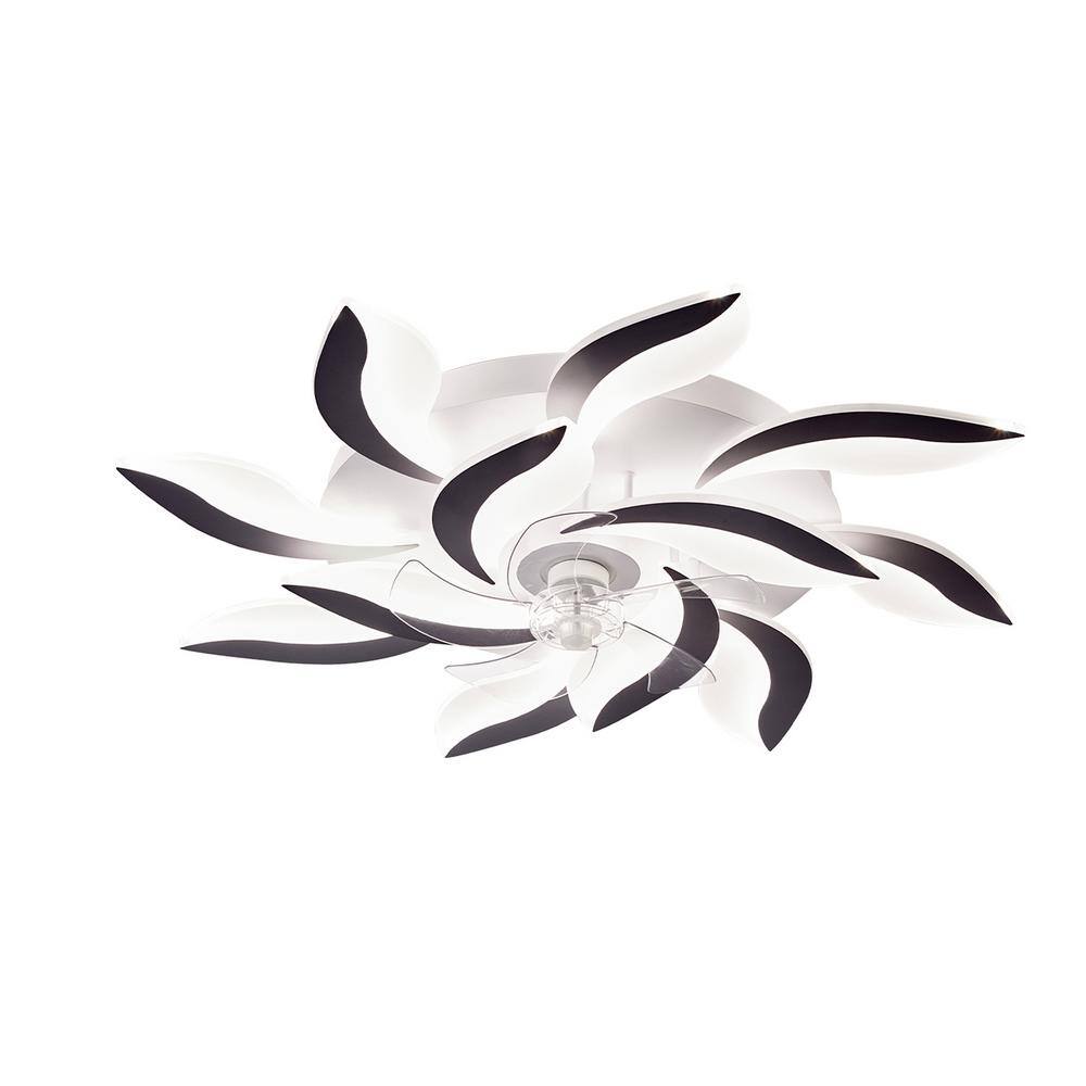 39 in. LED Indoor Black Smart Ceiling Fan with Lights and Remote, Flush