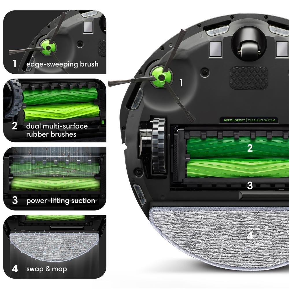 iRobot Roomba Combo i5+ Black Cordless Robot Vacuum and Mop