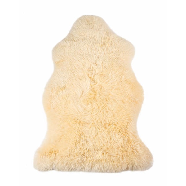 Milan Cream 2 ft. x 3 ft. Shearling Single Sheepskin Area Rug