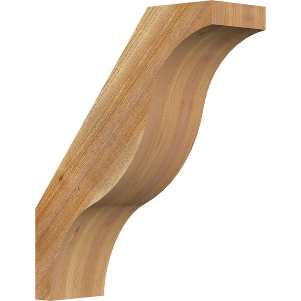 Ekena Millwork 6"W x 18"D x 22"H Funston Rough Sawn Knee Brace, Western Red Cedar