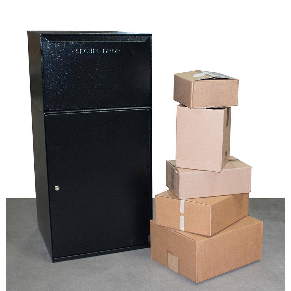 Black Steel Lockable Secure Collection Unit with Tote