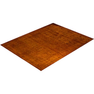 Fine Vibrance Brown 9 ft. x 12 ft. Solid Wool Indoor Area Rug