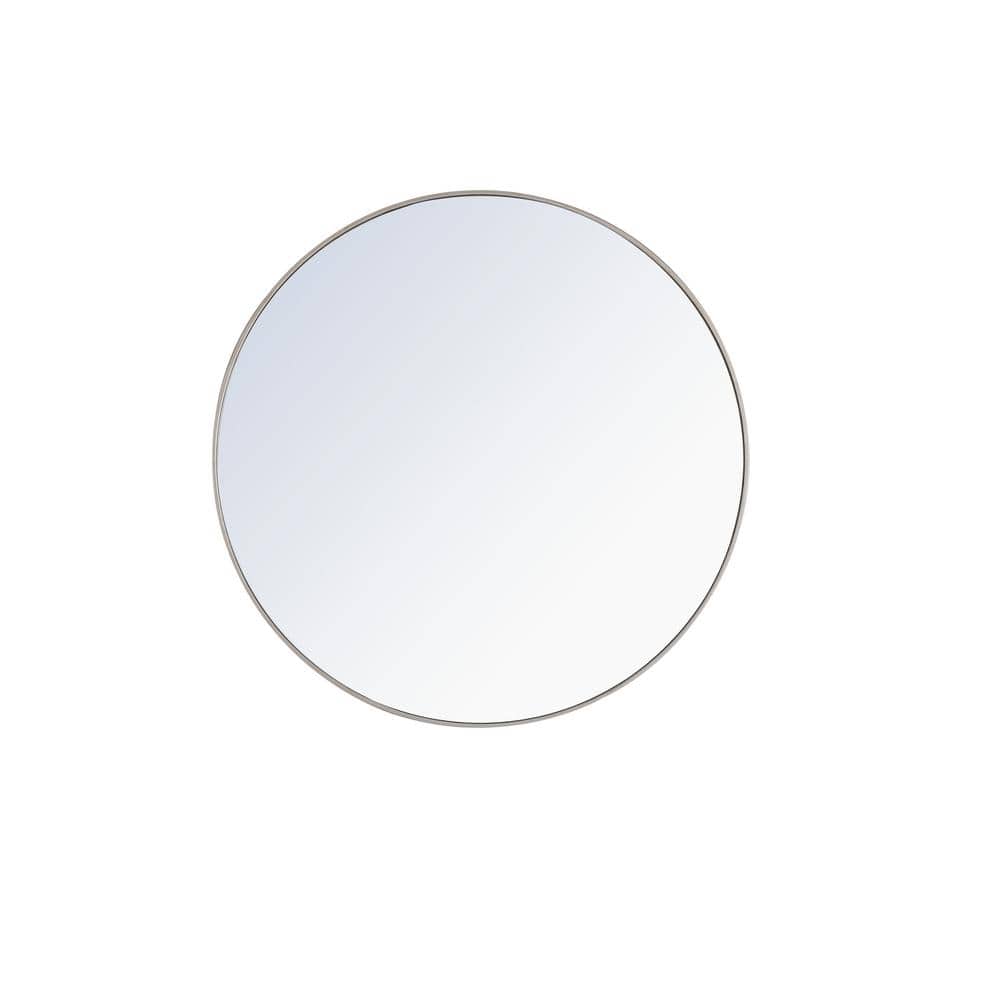 Large Round Silver Modern Mirror (48 in. H x 48 in. W)