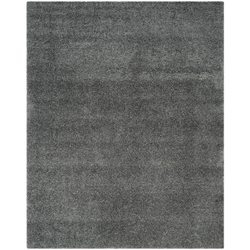 SAFAVIEH Laguna Shag Dark Gray 9 ft. x 12 ft. Solid Area Rug SGL303G-9 ...