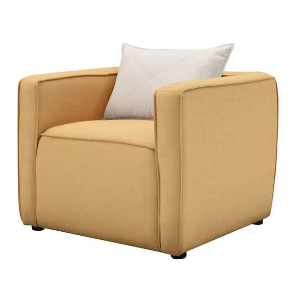 Furniture of America Absalon Yellow Low-Back Accent Chair