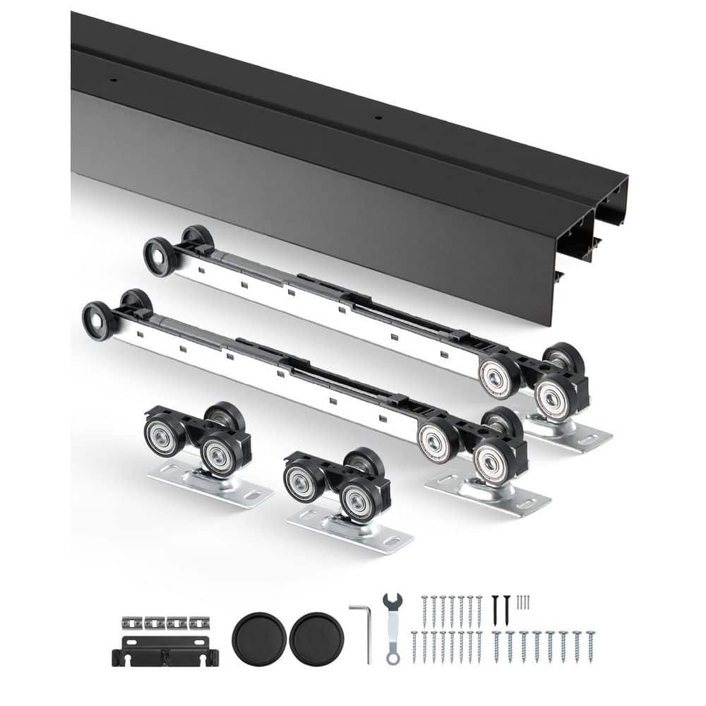 Bypass Door Hardware,8 ft. Sliding Door Hardware Kit, Aluminum Alloy, Fit Door Thickness 1 3/8 in.-1 3/4 in. 2025 update price history on PriceWatchPro