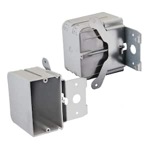 New Work and Retrofit 1-Gang 21 cu. in. Electrical Outlet Box and Switch Box with Adjustable Bracket, Gray