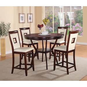 Oswell 25 in. Cherry High Back Wood Bar Stool with Wood Seat 2 (Set of Included)