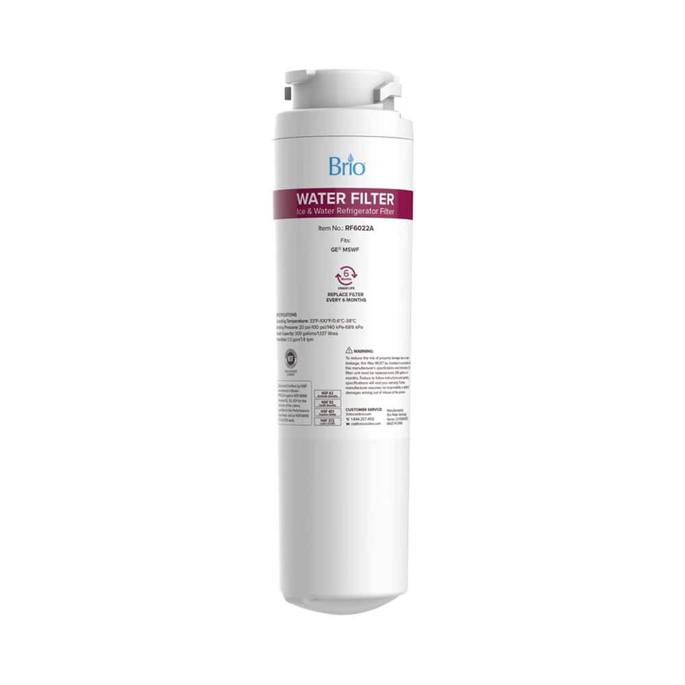 Brio 6022A Refrigerator Water Filter Replacement for GE MSWF, 101820A, 101821B, RWF1500A -  RF6022A1PK