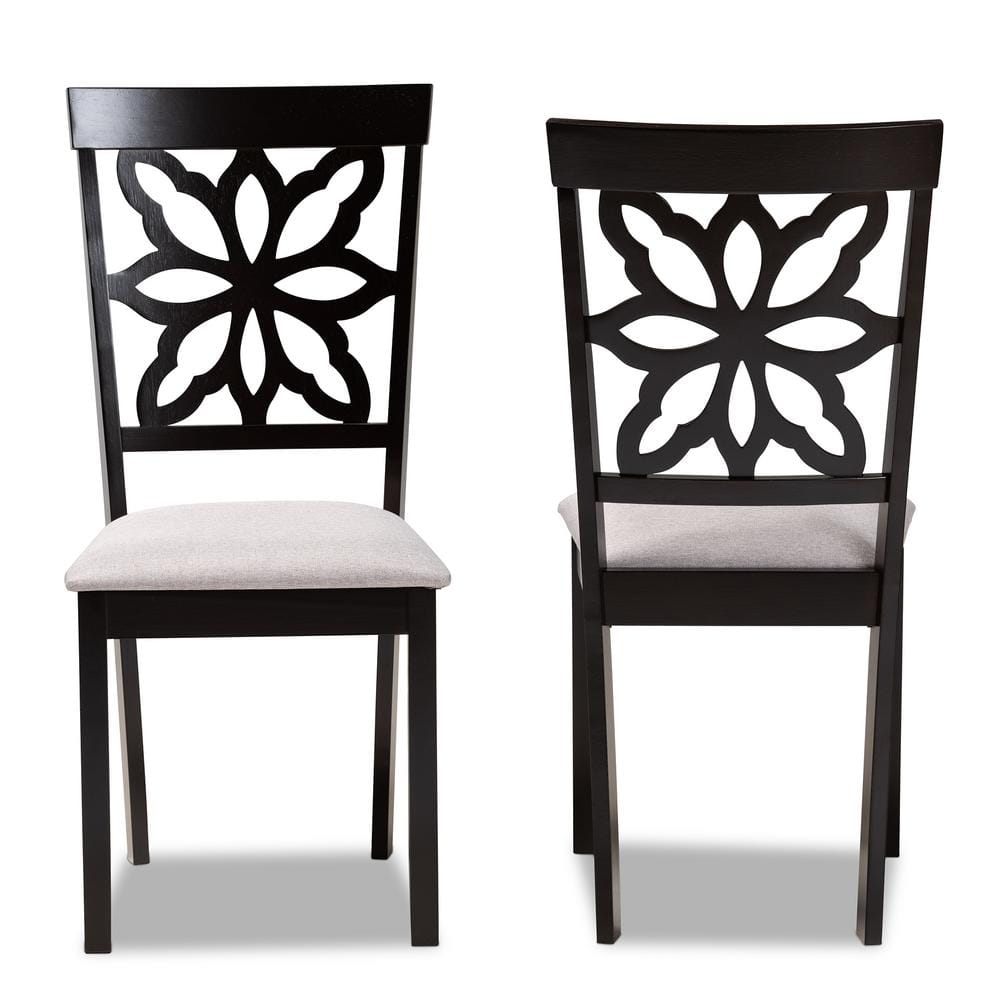 Samwell Grey and Dark Brown Fabric Dining Chair (Set of 2) price history on PriceWatchPro