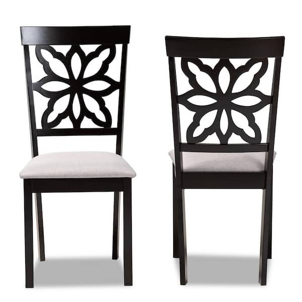 Baxton Studio Samwell Grey and Dark Brown Fabric Dining Chair (Set of 2)