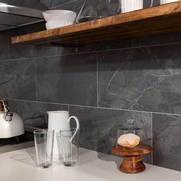 PALISADE 23.23 in. L x 11.1 in. W Cracked Slate Waterproof