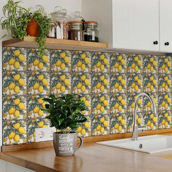 White, Yellow, Blue, and Beige L27 8 in. x 8 in. Vinyl Peel and Stick Tile (24 Tiles, 10.67 sq. ft./pack)