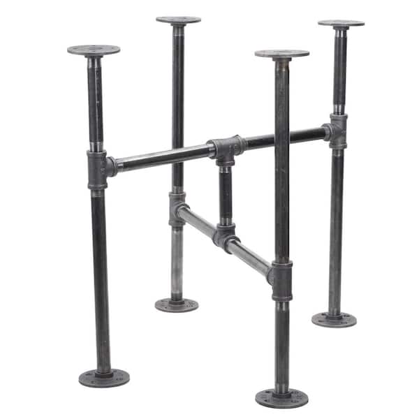 PIPE DECOR 1/2 in. x 1.2 ft. L x 18 in D x 19.5 in. H Black Steel Pipe Turnpike Design End Table Kit