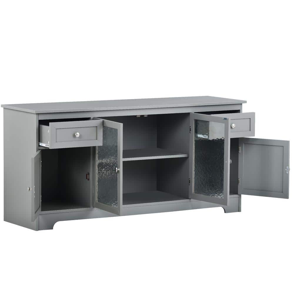 59 in. W x 16.5 in. D x 27.6 in. H Bathroom Green Linen Cabinet