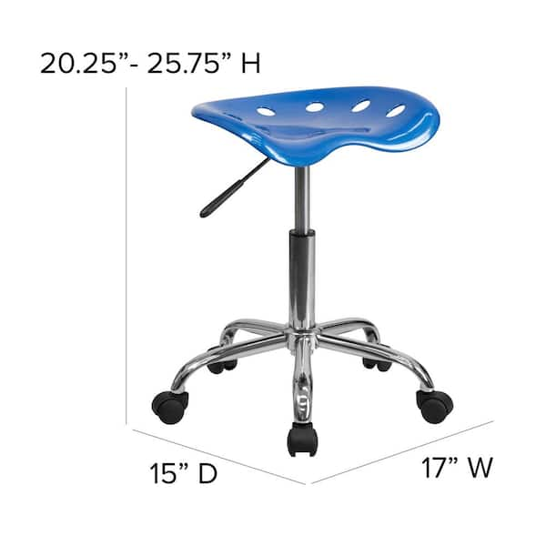 Flash Furniture Vibrant Bright Blue Tractor Seat and Chrome Stool