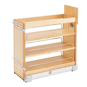 8 in. Pull-Out Wood Base Cabinet Organizer with Soft-Close Slides