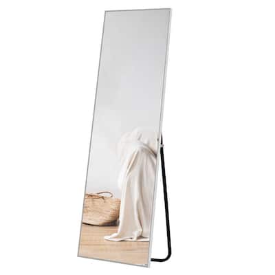 59 in. x 20 in. Modern Rectangle Aluminum Alloy Silver Framed Full-Length Mirror Floor Leaning Mirror