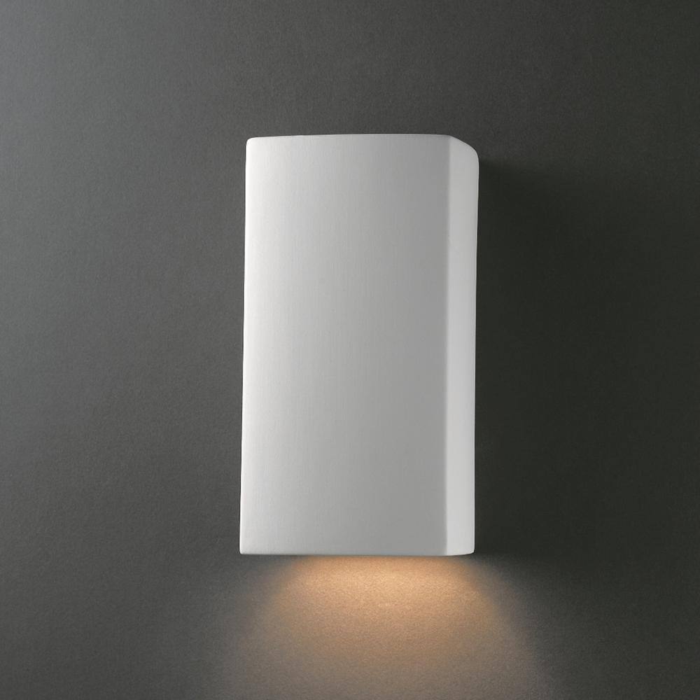 Alabaster Rocks! White Ceramic Dimmable Wall Sconce, 9.5"