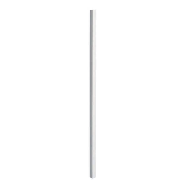 US Door and Fence 2 in. x 2 in. x 6.5 ft. White Metal Fence Post with Post Cap