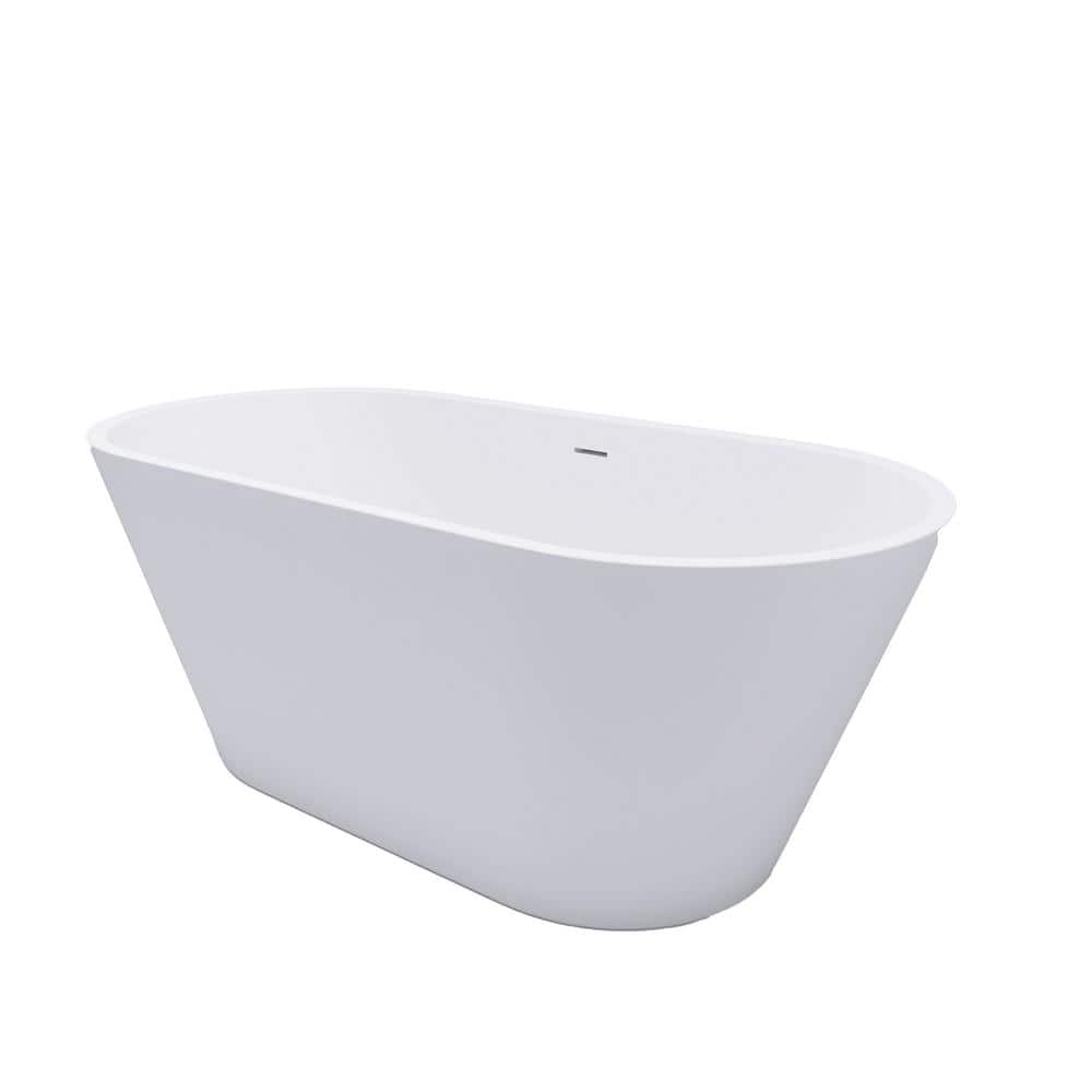 67.00 in. x 29.50 in. Soaking Bathtub with Center Drain in White