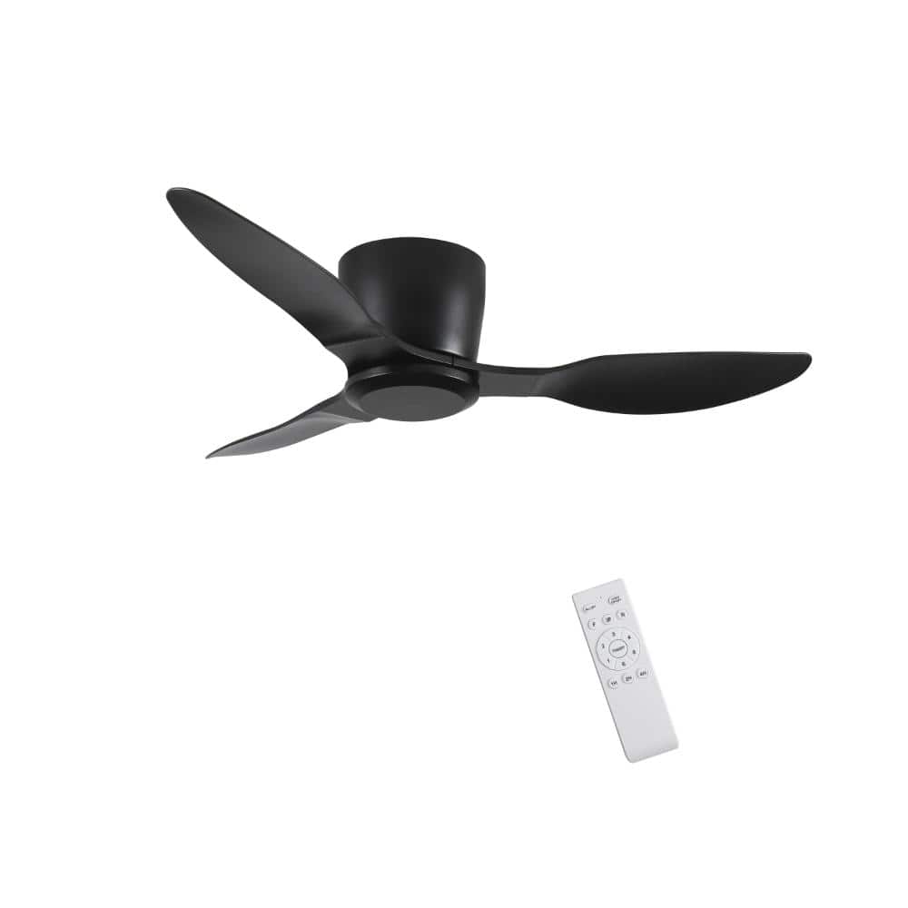 40 in. Indoor/Outdoor Flush Mount Low Profile Black Ceiling Fan with Reversible DC Motor price history on PriceWatchPro