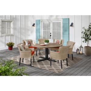 7 piece outdoor 2025 dining set round table