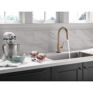 Trinsic Single-Handle Pull-Down Sprayer Kitchen Faucet with Touch2O Technology in Champagne Bronze