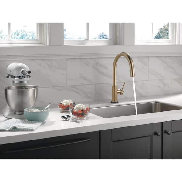 Trinsic Gold Single-Handle Pull-Down Sprayer Kitchen Faucet with Touch2O Technology in Champagne Bronze